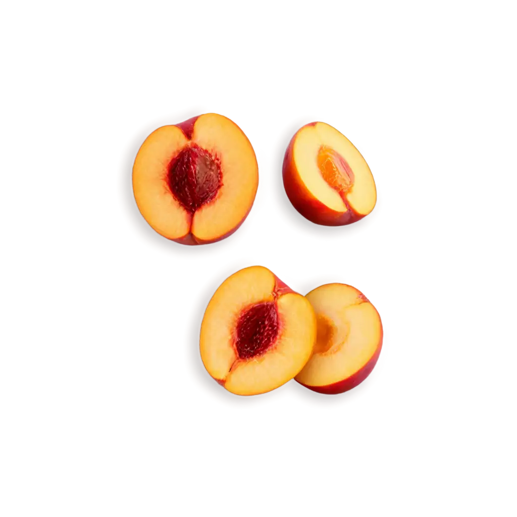 Stunning-PNG-Image-of-Beautiful-Halves-and-Quarters-of-a-Peach-for-Culinary-and-Design-Use