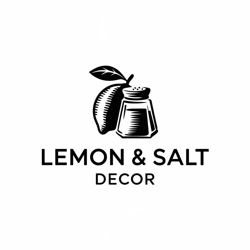 LOGO Design for Lemon Salt Decor Vintage Lemon and Salt Symbol with Artisanal Sophisticated Touch for Home Family Industry