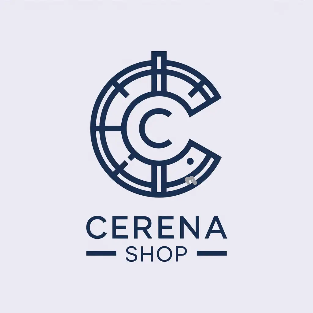 a vector logo design,with the text "CERENA SHOP", main symbol:c,Minimalistic,be used in Retail industry,clear background