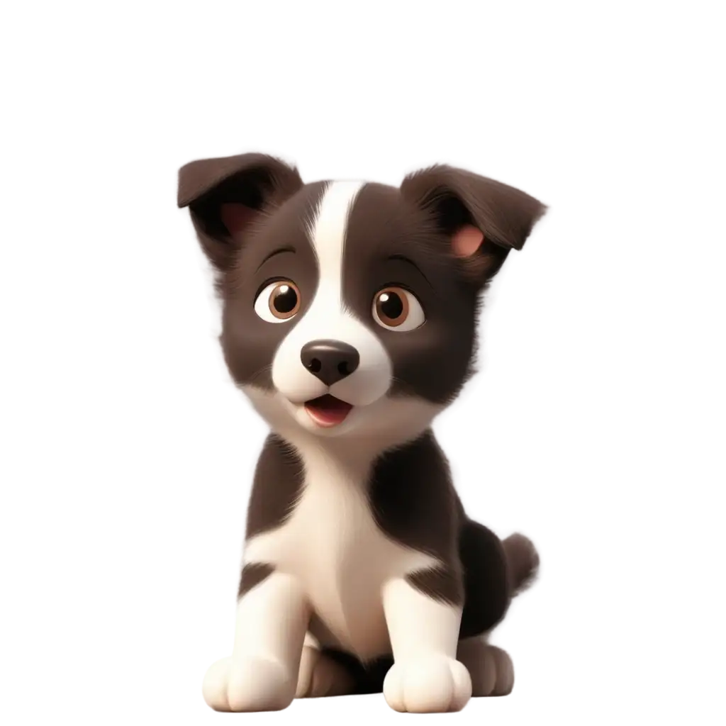 Animated-Border-Collie-Puppy-with-Brown-Eyes-PNG-Adorable-Digital-Illustration-for-Various-Uses