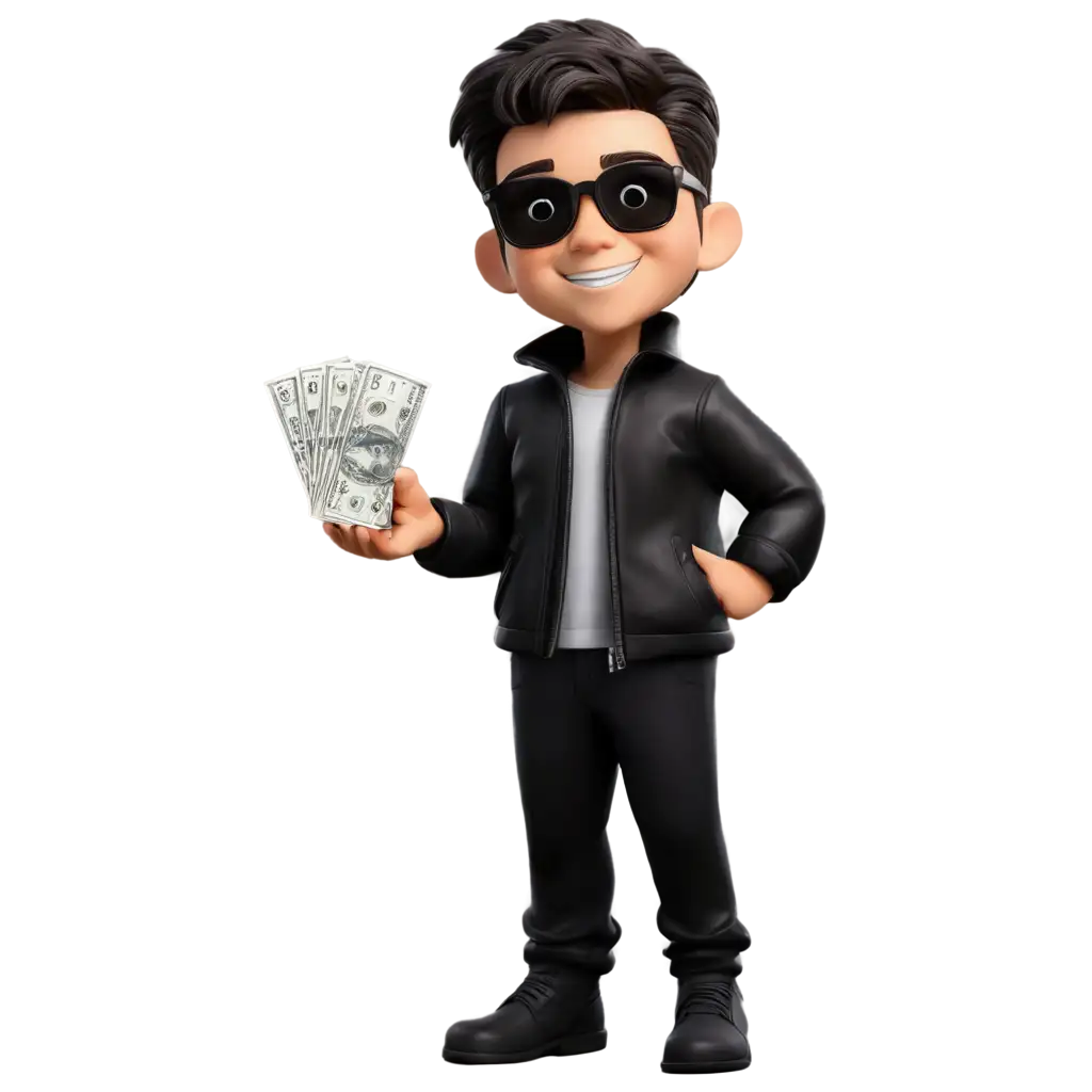 8YearOld-Cartoon-Enjoying-a-Bundle-of-Money-in-PNG-Format-Black-Jacket-Sunglasses