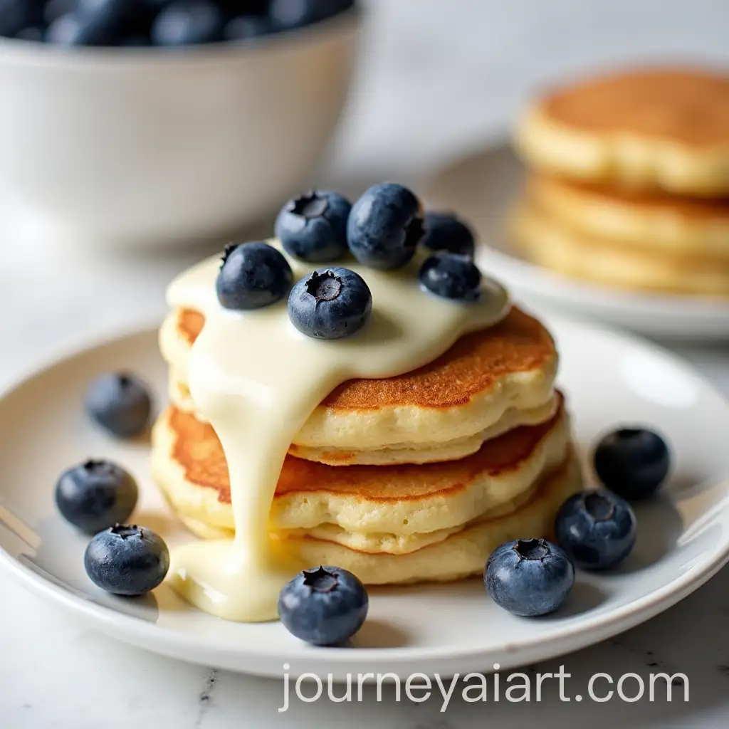 Mini-Pancakes-with-White-Chocolate-and-Blueberries