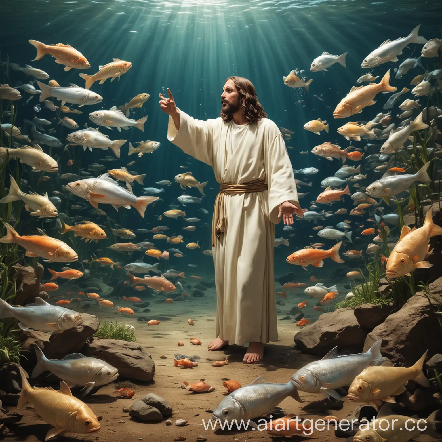 Jesus will talk to the fish.