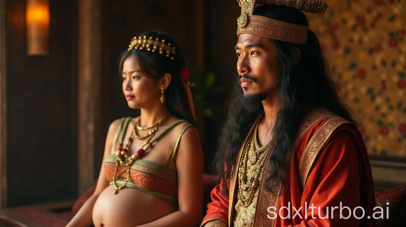 Ancient-AsianIndonesian-King-Betoambari-Awaiting-Baby-in-Royal-Setting