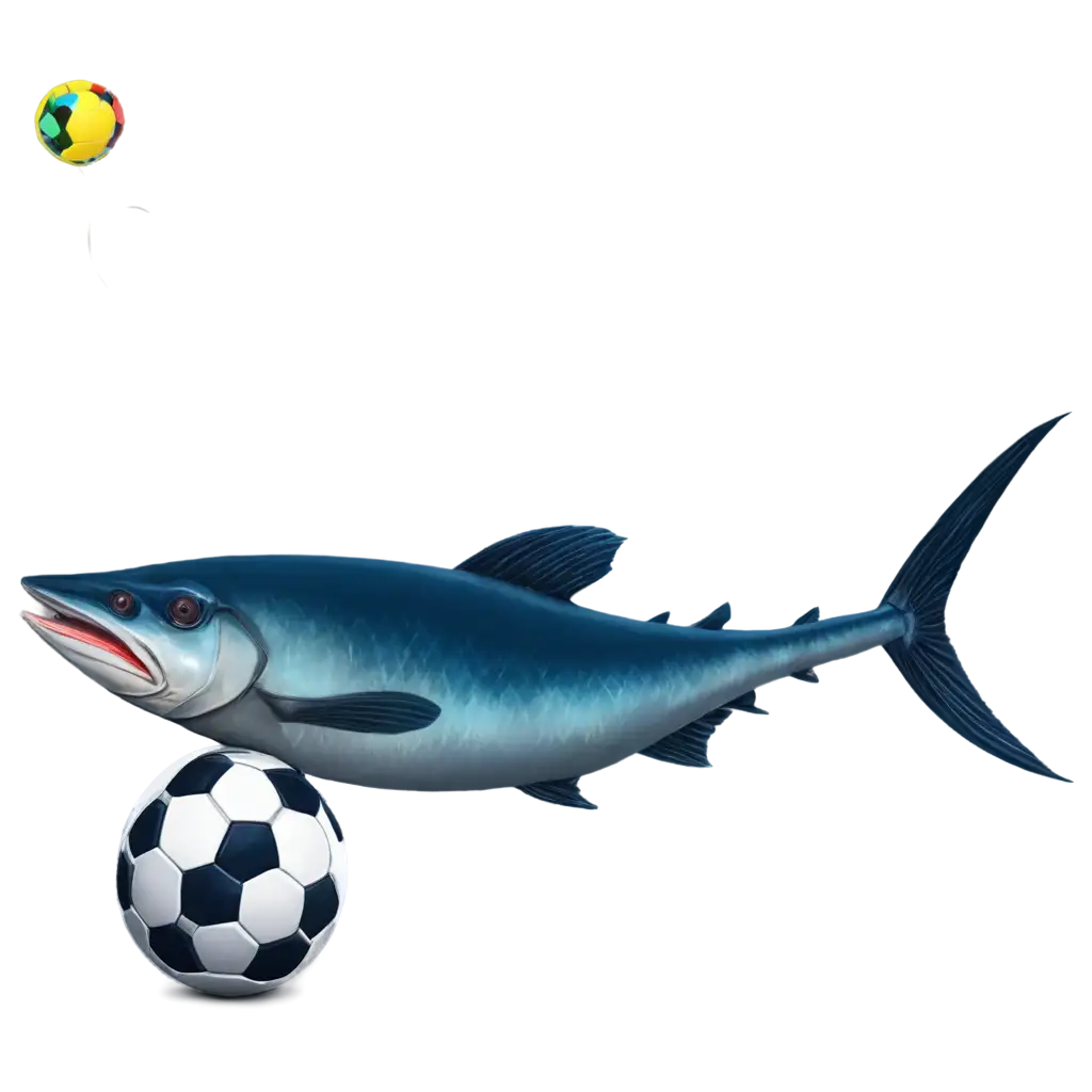 Wahoo-Fish-Sitting-on-a-Soccer-Ball-PNG-A-Unique-Image-for-Sports-and-Marine-Themes