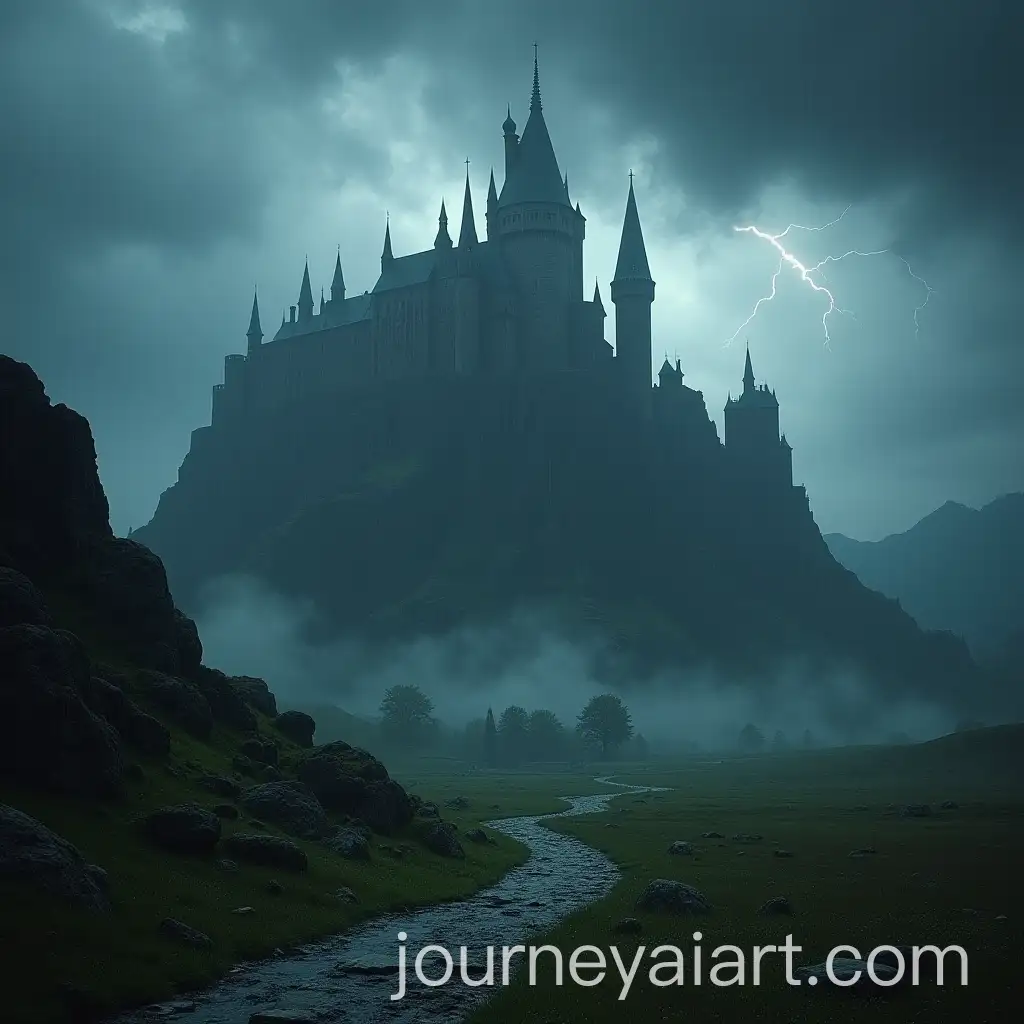 Mordor-Landscape-with-Giant-Castle-and-Thunderstorm