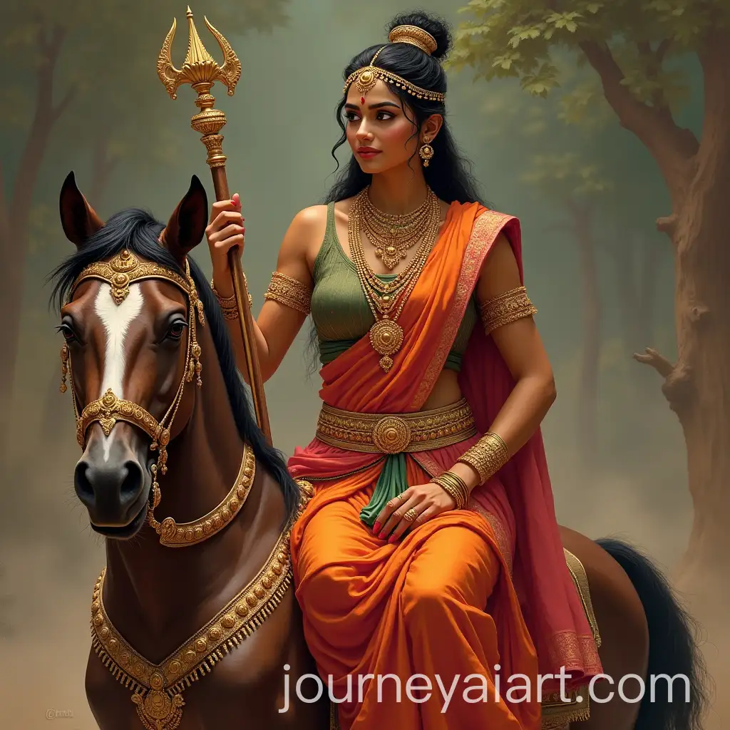 Handsome-King-on-Throne-in-Traditional-Indian-Mythology-Ramayana-Setting-with-Elegant-Woman-in-Attire