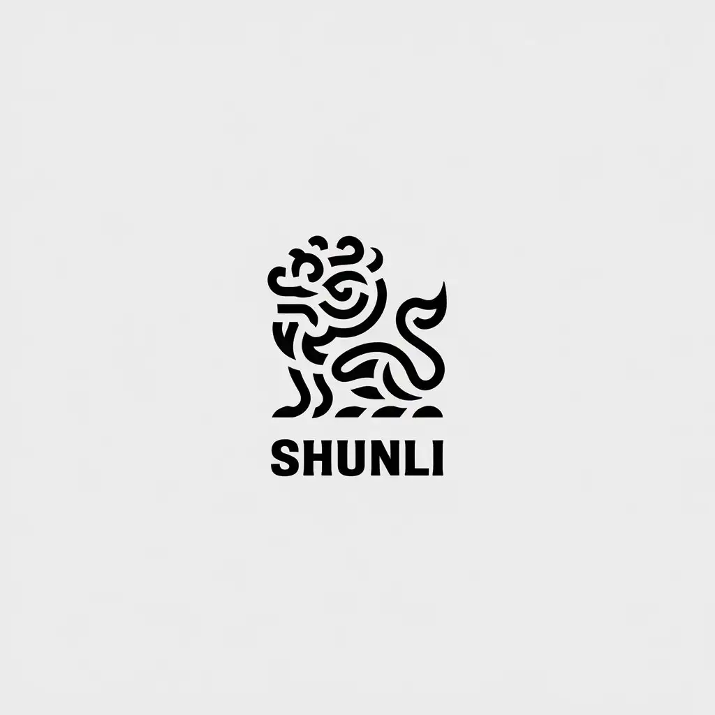 LOGO-Design-For-Shunli-Lion-Dance-Symbol-in-Minimalistic-Style