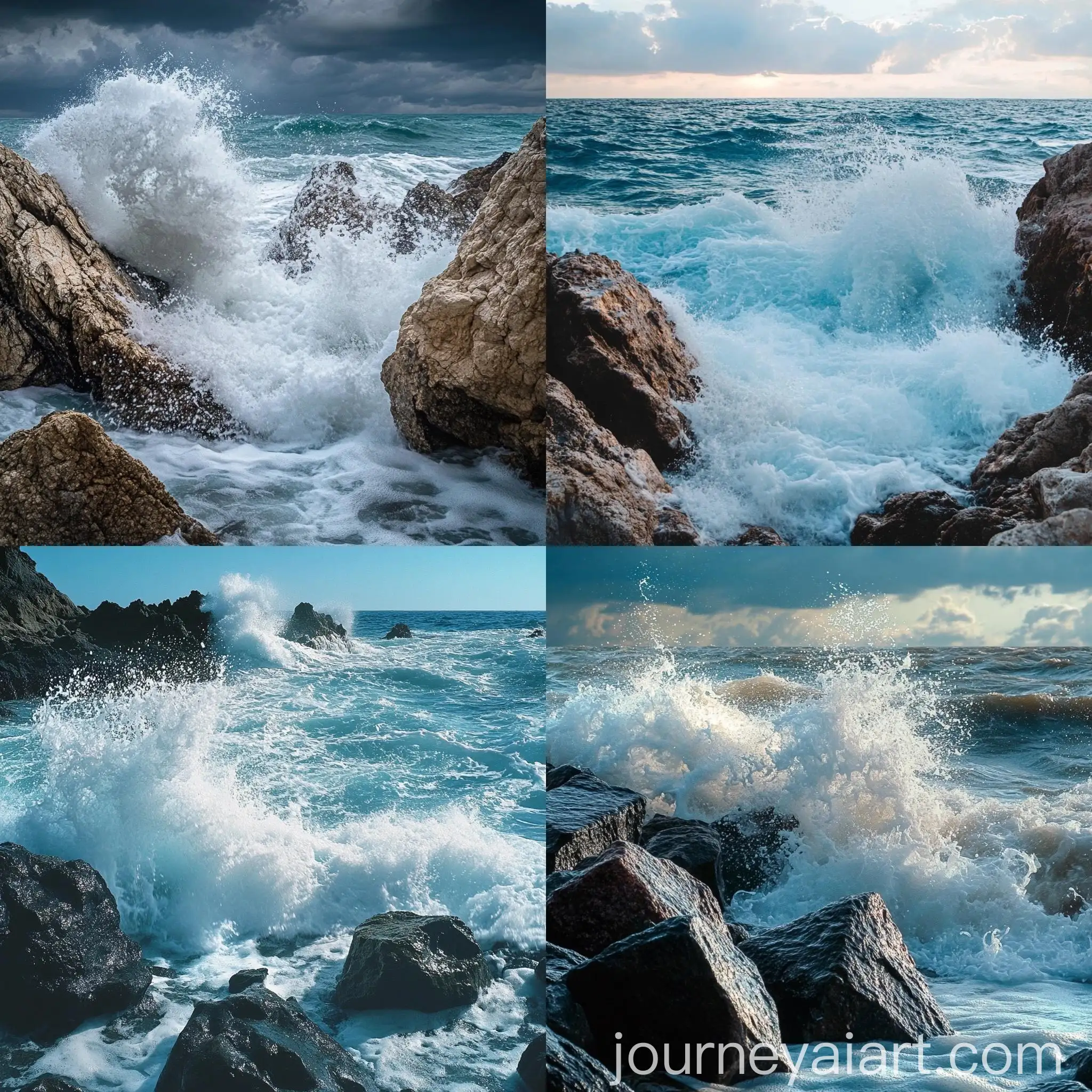 Powerful-Ocean-Waves-Crashing-Against-Rocks