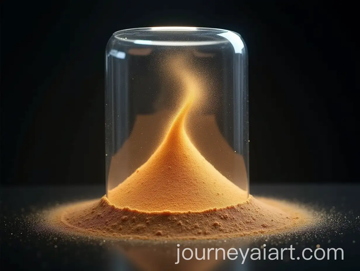 Flowing-Sand-Sculpture-with-Glowing-Light-Emissions
