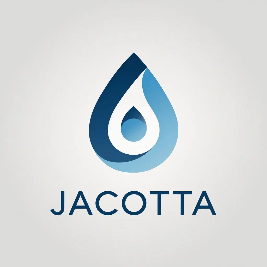 a vector logo design,with the text "JACOTTA", main symbol:water droplet,Minimalistic,be used in porcelain tableware industry,clear background