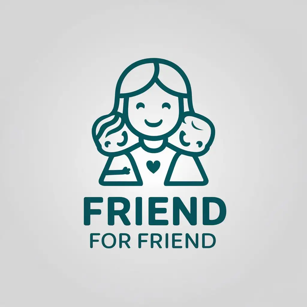 a vector logo design,with the text "friend for friend", main symbol:a loving and caring preschool teacher,Minimalistic,be used in Education industry,clear background