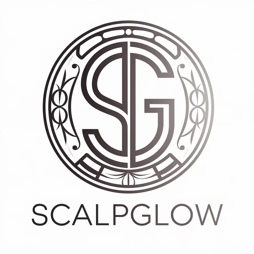 a vector logo design,with the text "ScalpGlow", main symbol:SG,Moderate,be used in Beauty Spa industry,clear background