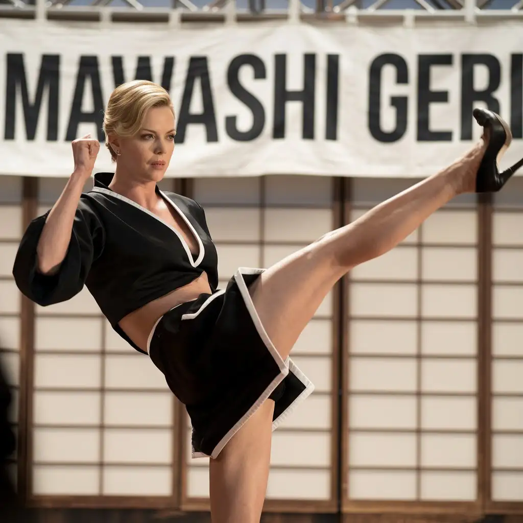 Charlize-Theron-Executing-a-Kick-MAWASHI-GERI-in-High-Heels