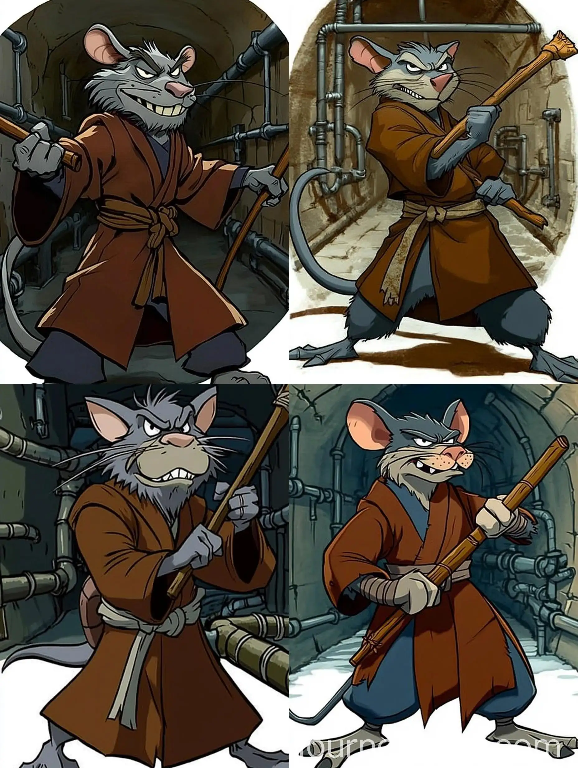 Angry-Splinter-Cartoon-Ninja-Rat-Holding-Wooden-Staff-in-Sewer