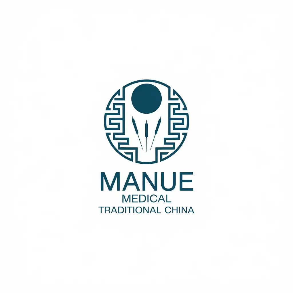 LOGO-Design-for-Manue-Medical-Traditional-China-Full-Moon-and-Acupuncture-Needles-Theme