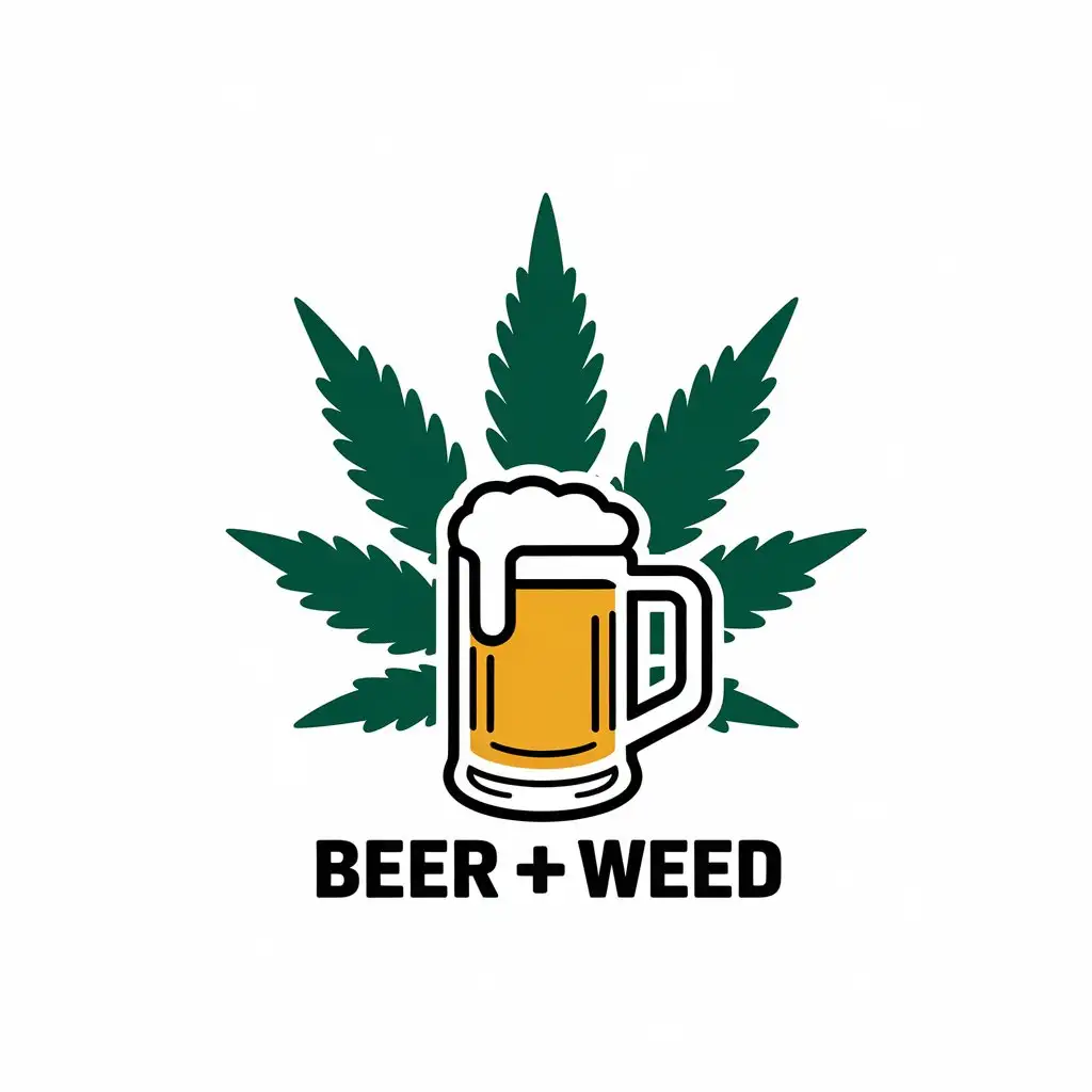 LOGO Design for Beer Weed Cannabis Leaf Beer with Modern Style for Entertainment Industry