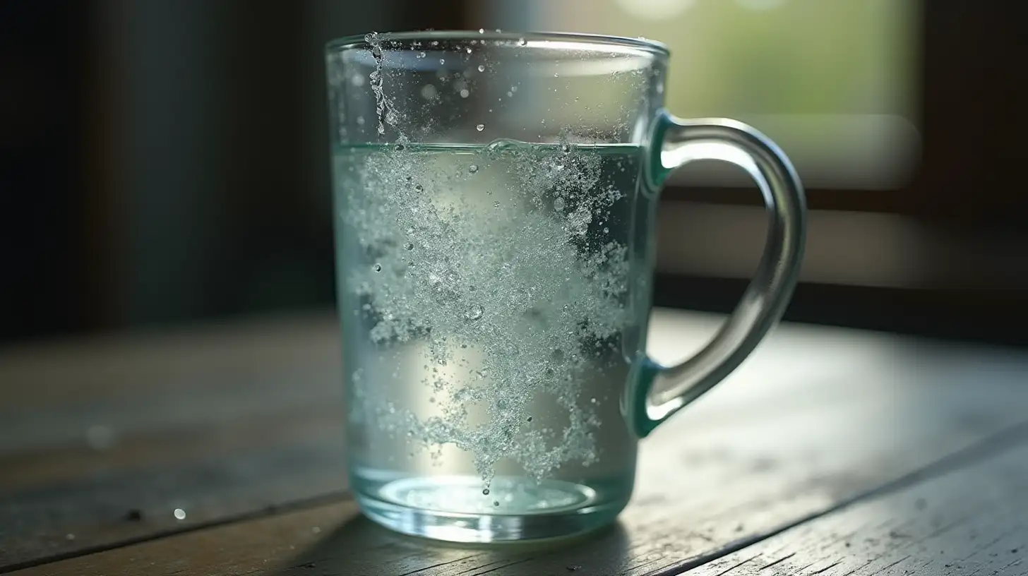 Emotional Turmoil Reflected in a Murky Cup of Sparkling Water