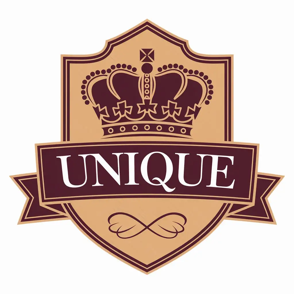 LOGO Design for UNIQUE Vector Logo with Crown Symbol and Moderate Style on Clear Background