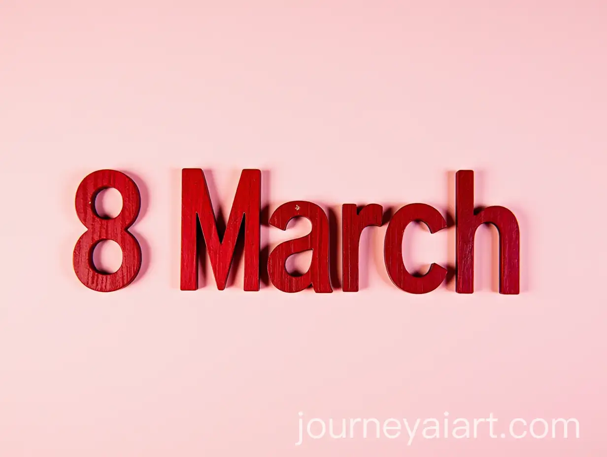 Celebrating-Womens-Day-with-a-Red-Wooden-Inscription-on-a-Light-Pink-Wall