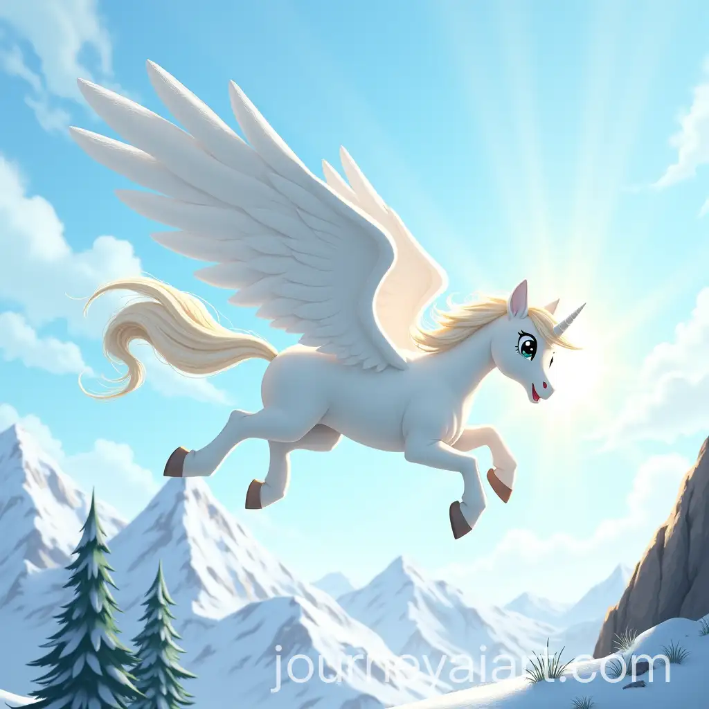 White-Pegasus-Pony-in-Dynamic-Flying-Pose-Over-Snowy-Mountains