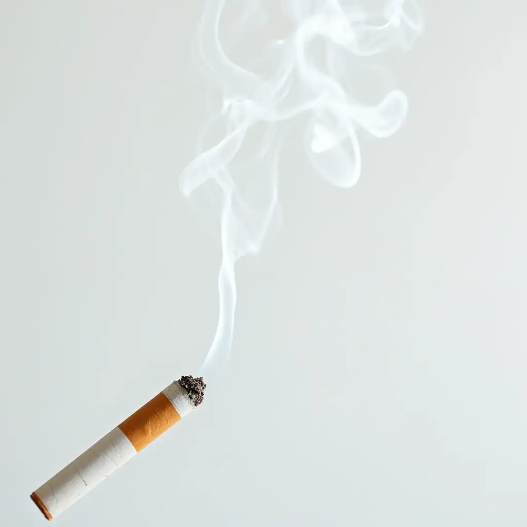 smoke of a cigarette on a transparent background