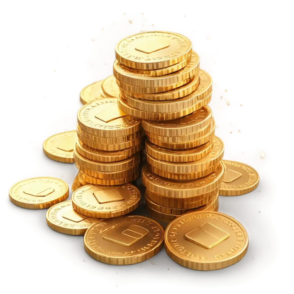 HighResolution-PNG-of-Glowing-Golden-Coins-Stacked-andPNG-Image-SEO-Analysis-Scattered-with-Radiant-Light-and-Shimmering-Particles