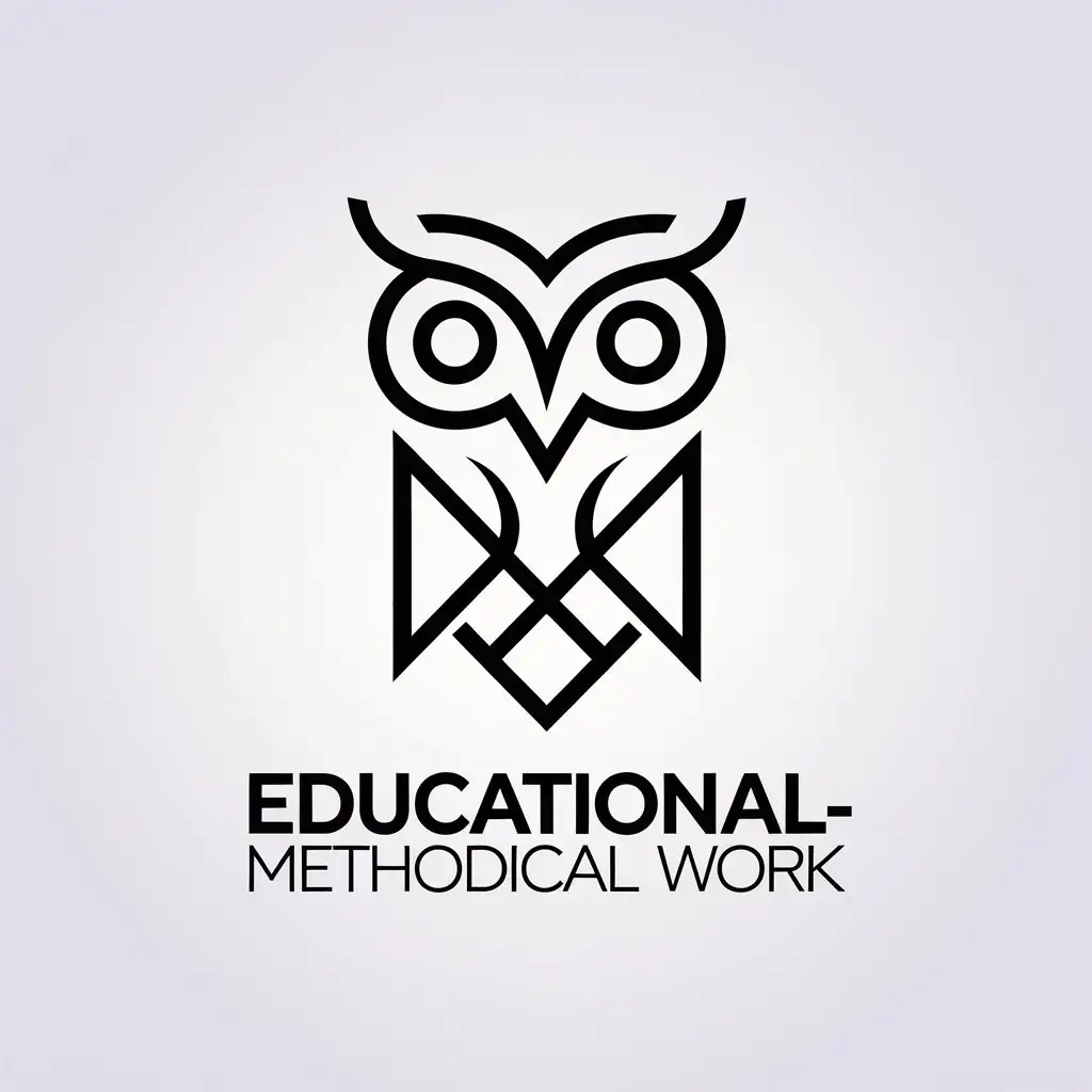 LOGO-Design-for-EducationalMethodical-Work-Owl-Symbol-in-Minimalistic-Style