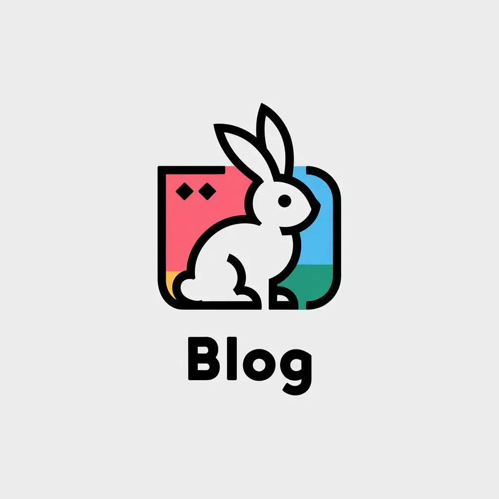 a vector logo design,with the text "blog", main symbol:White Rabbit,Minimalistic,be used in Education industry,clear background