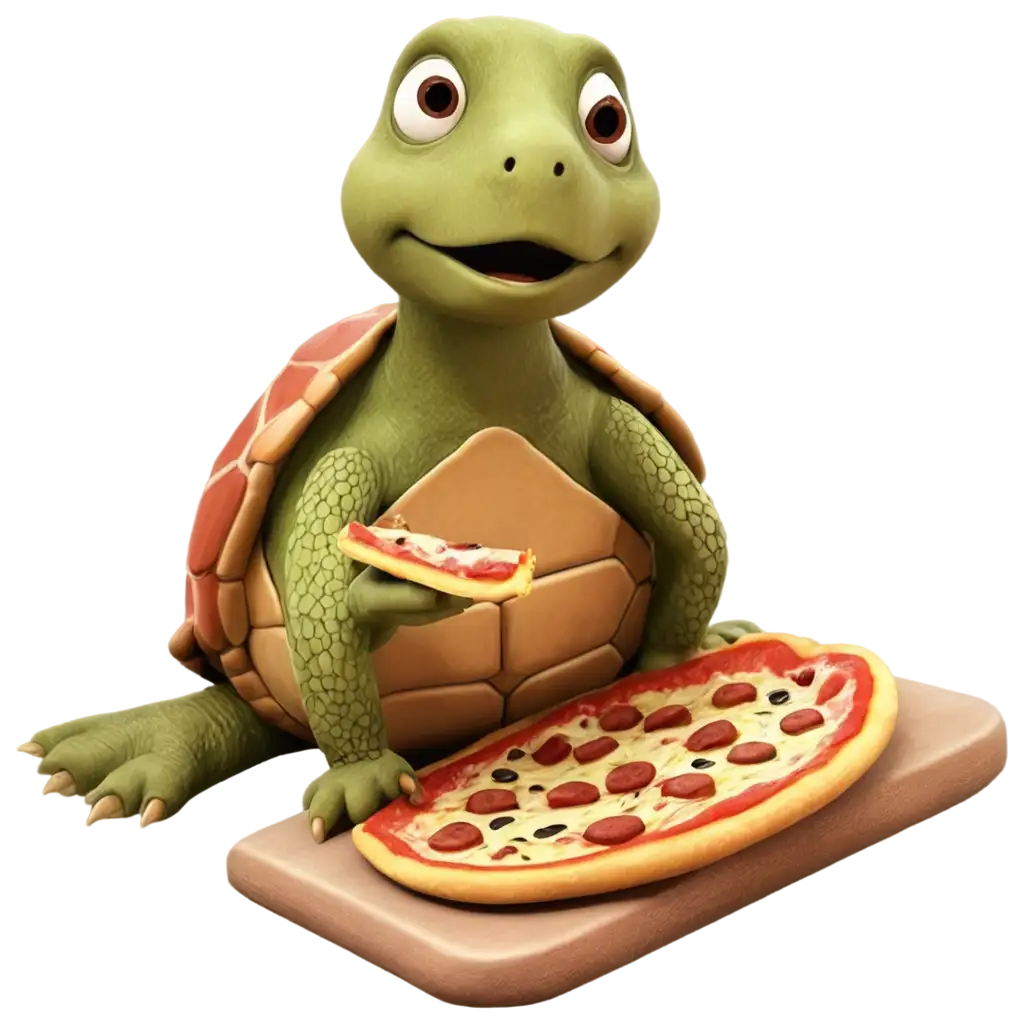 PNG-Image-Turtle-Drawing-Eating-Pizza-AI-Art-Prompt