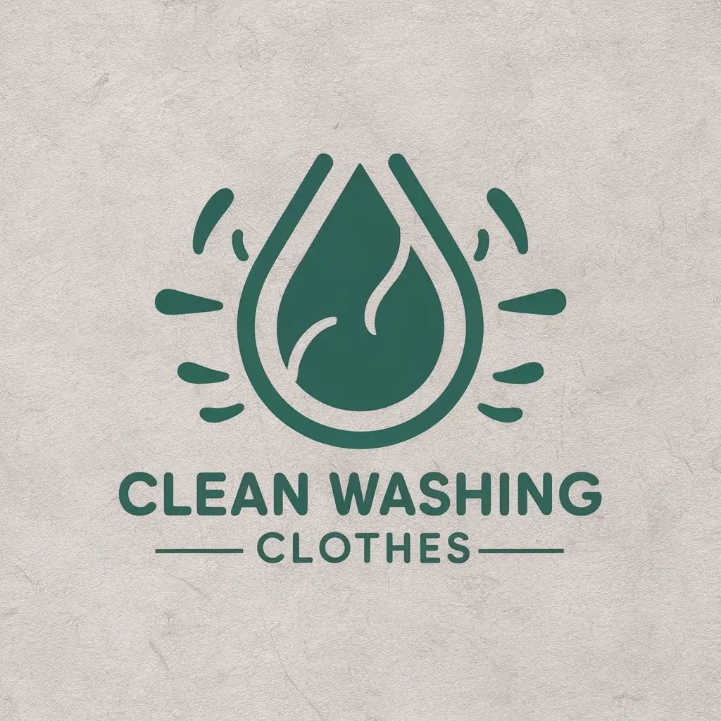 a vector logo design,with the text "clean washing clothes", main symbol:water droplet,Moderate,clear background