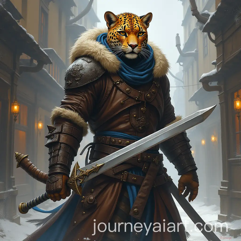 Leopard-Rogue-with-Thunderfury-Swords-in-Ironforge-Streets