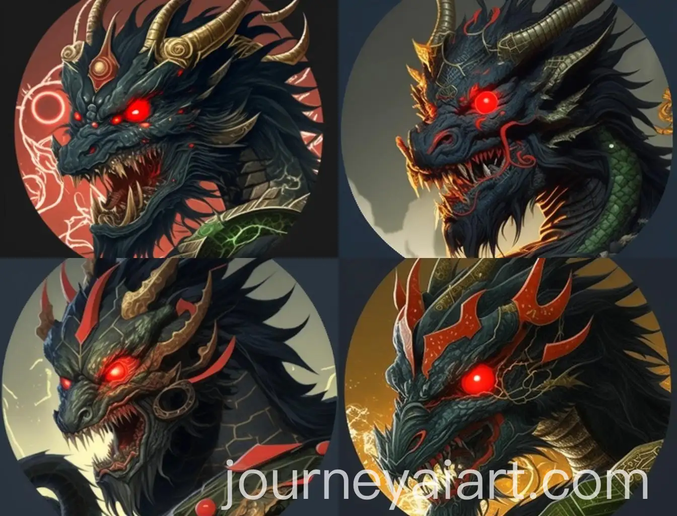 Black-Chinese-Dragon-with-Flaming-Red-Eye-and-Sharp-Teeth