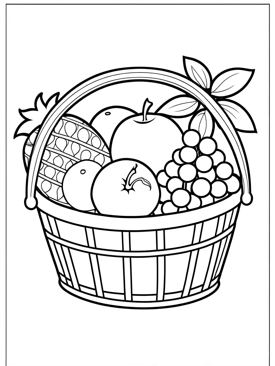 Fruit-Basket-Coloring-Page-for-Kids-Simple-Line-Art-on-White-Background