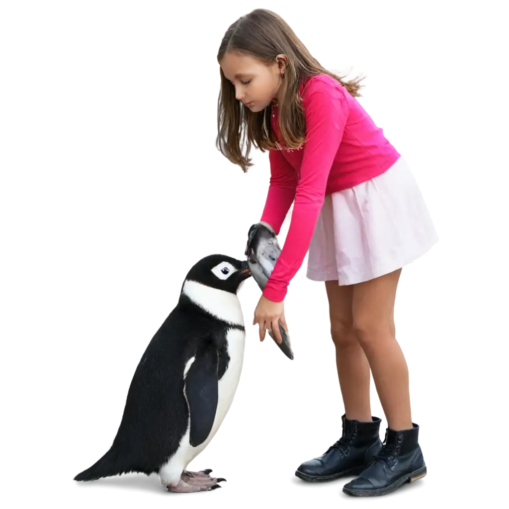 Adorable-PNG-Image-of-a-Girl-Kissing-a-Penguin-Capturing-Heartwarming-Affection