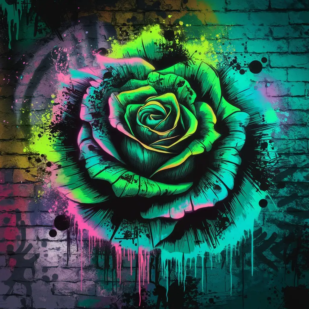 Vibrant-GraffitiStyle-Abstract-Rose-with-Neon-Urban-Street-Art-Background