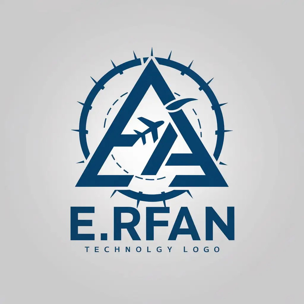 a vector logo design,with the text "ea", main symbol:airplane ai erfan,complex,be used in Technology industry,clear background