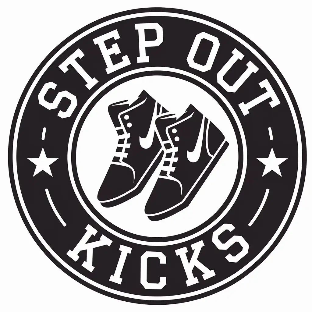 LOGO Design for Step Out Kicks Vector Shoes Symbol with Clear Background for Retail Industry