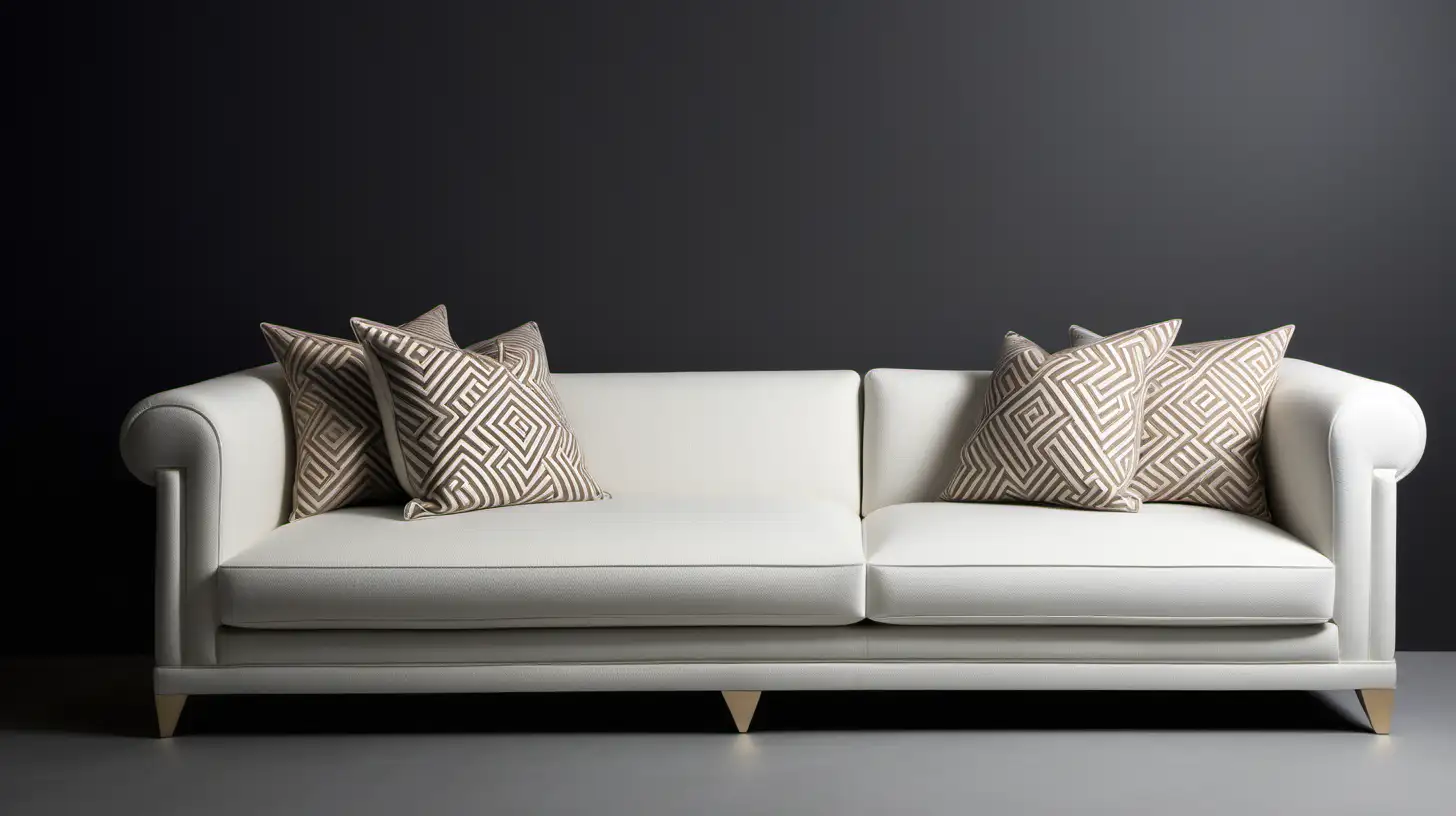 Geometric White Sofa with Timeless Design Inspiration