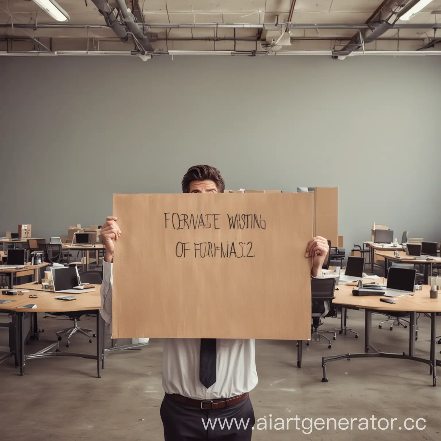 Businessman-Holding-Blank-Sign-in-Modern-Office-Setting