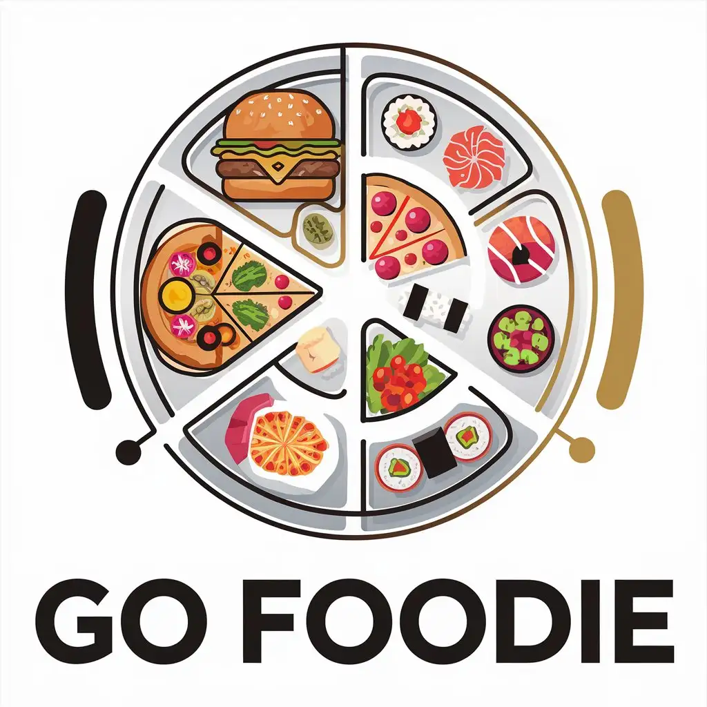 LOGO Design For Go Foodie Vibrant Foodthemed Vector Logo