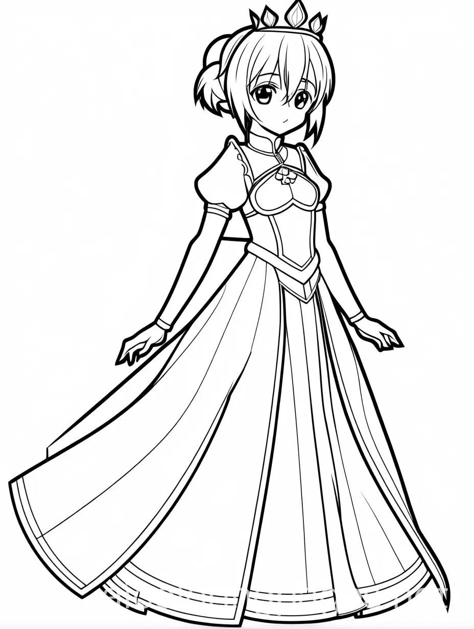 Yuki-Nagato-as-a-Princess-KidFriendly-Coloring-Page