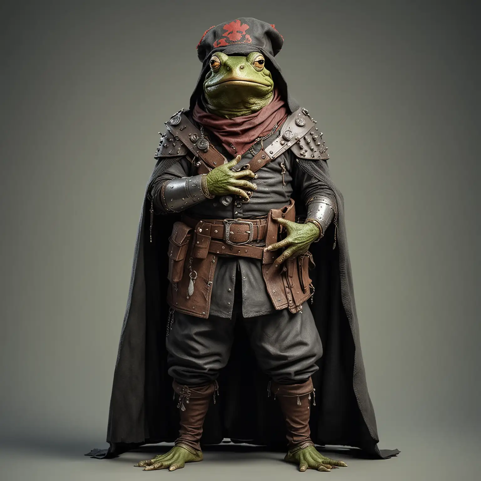 Medieval Frog Chief Bandit Standing with Folded Hands