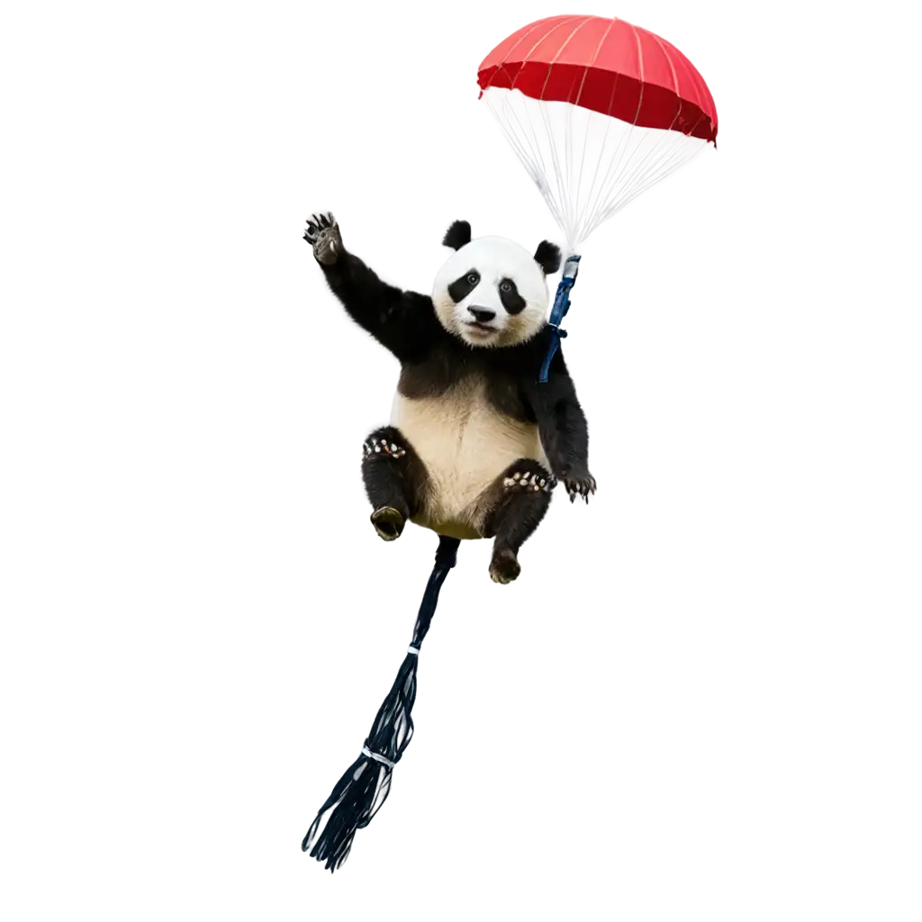 Panda-Diving-with-Parachute-HighQuality-PNG-Image-for-Creative-Use