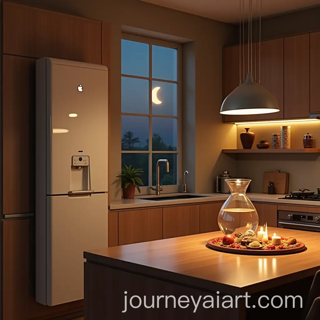 Modern-Indian-Kitchen-with-AppleInspired-Water-Purifier-and-Iftari-Setup