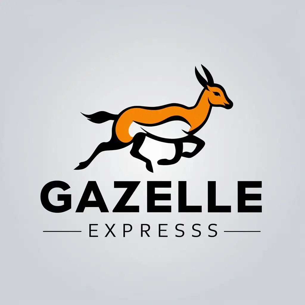 a vector logo design,with the text "GazelleExpress", main symbol:Gazelle, running fast,Moderate,be used in Others industry,clear background