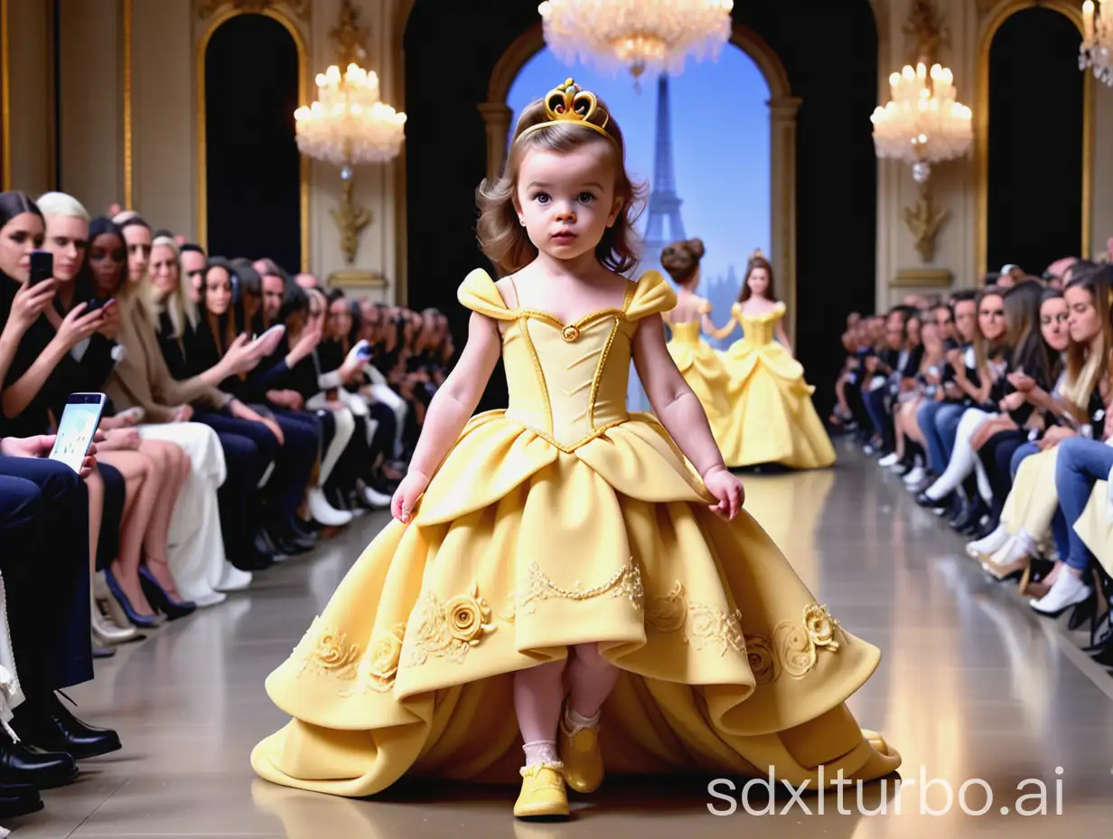 Princess-BelleInspired-Baby-Walking-the-Runway-at-Paris-Collection