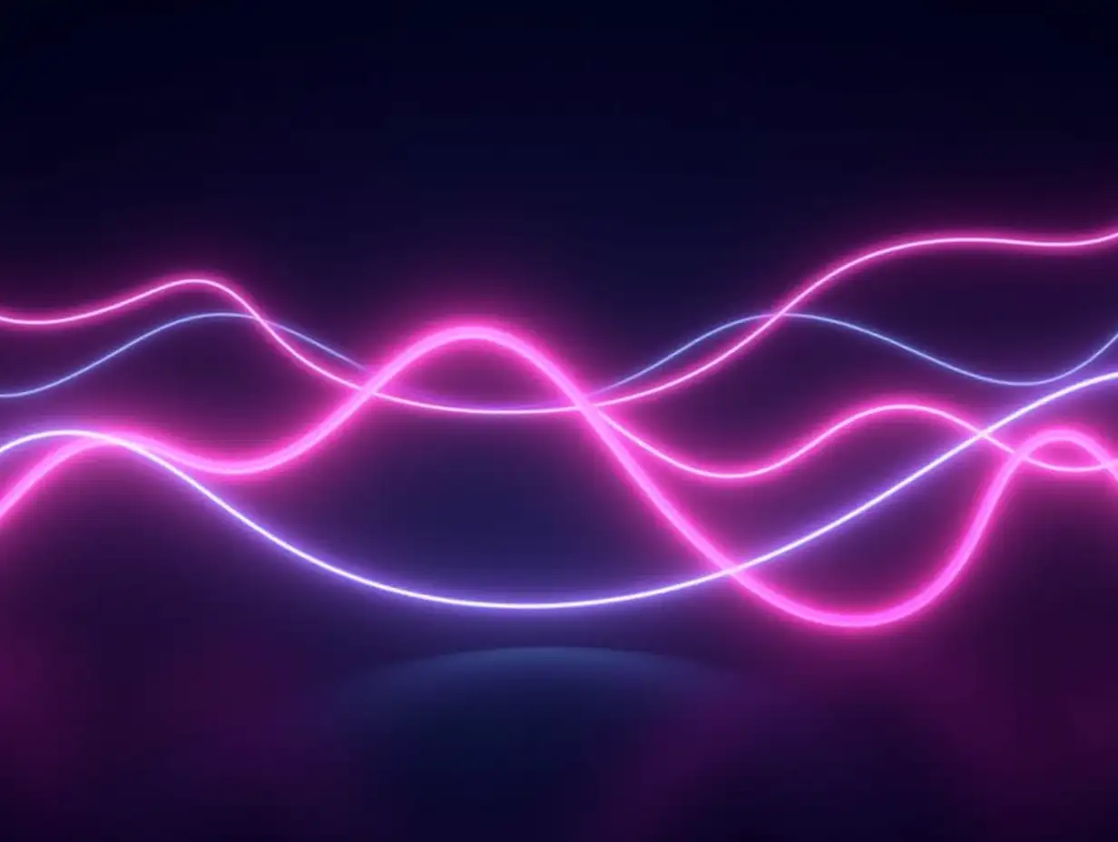 3d rendering of vibrant neon wavy lines glowing in the dark - abstract modern background with colorful flowing light waves for futuristic tech concepts and dynamic digital art, ideal for wallpaper, we