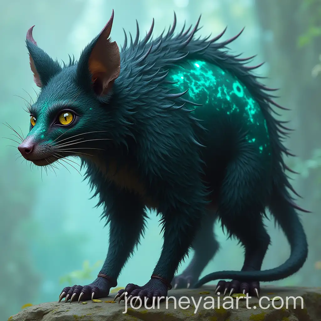 Bipedal-Necromancer-Possum-with-Turquoise-Accents-and-Black-Fur