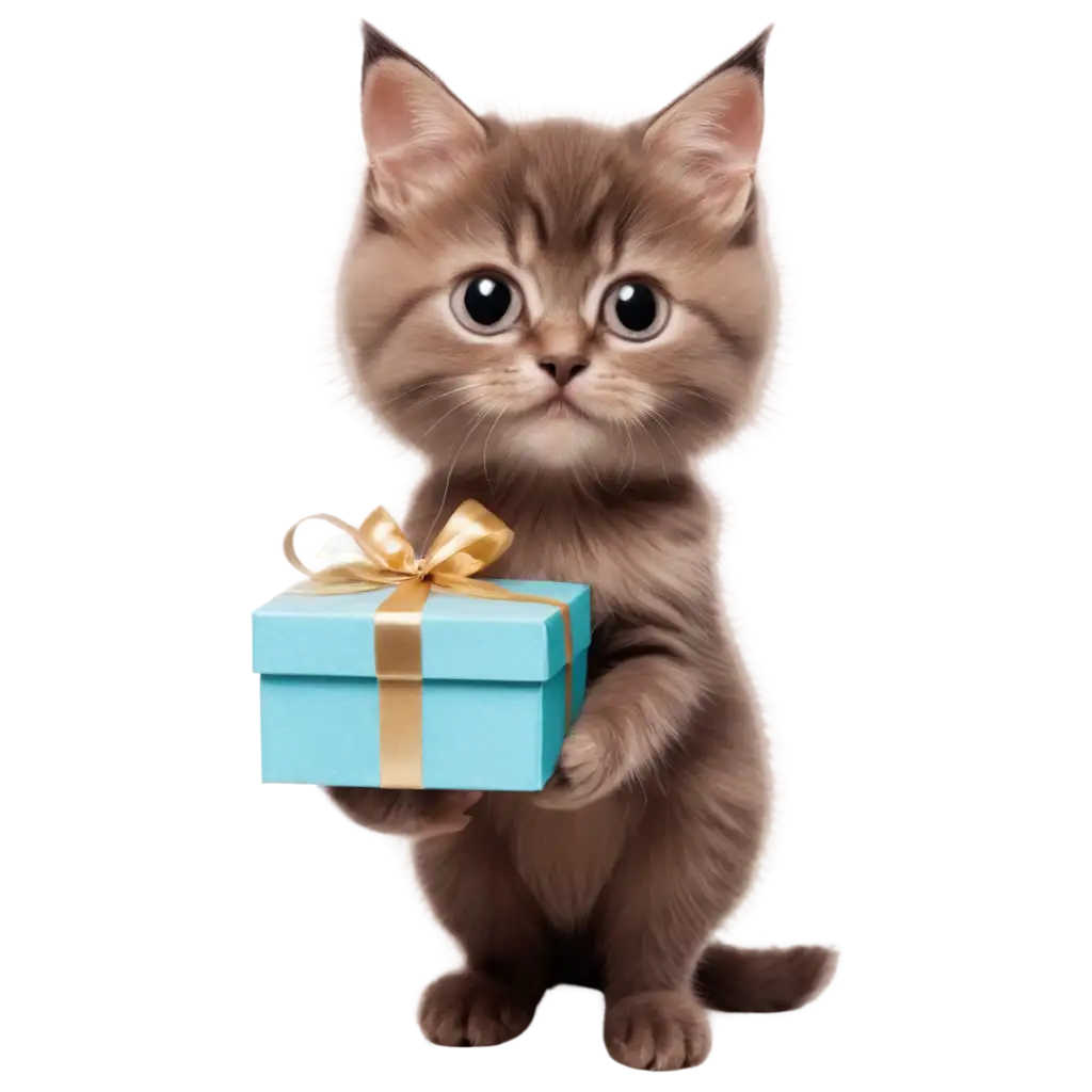 Adorable-Sad-Kitten-Holding-a-Gift-Box-PNG-Image-Detailed-Fluffy-Texture-in-4K-Resolution